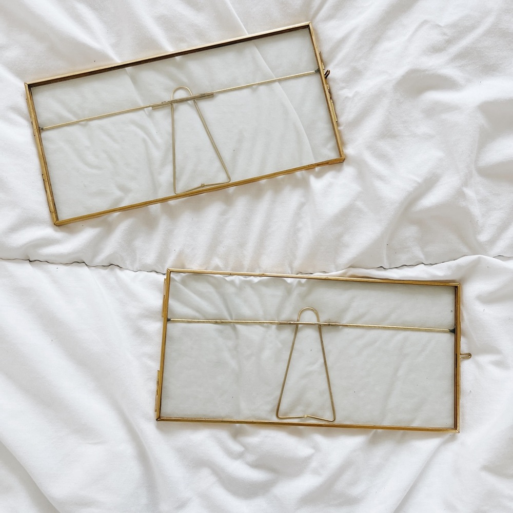 2 Gold Glass Picture Frames